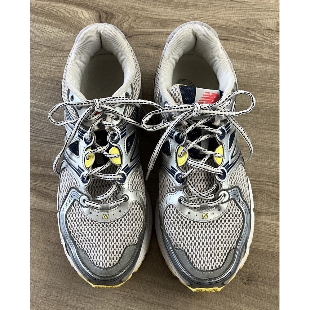 New Balance 680 V2 Women 11 Running Shoes Gray Blue Yellow W680GS2